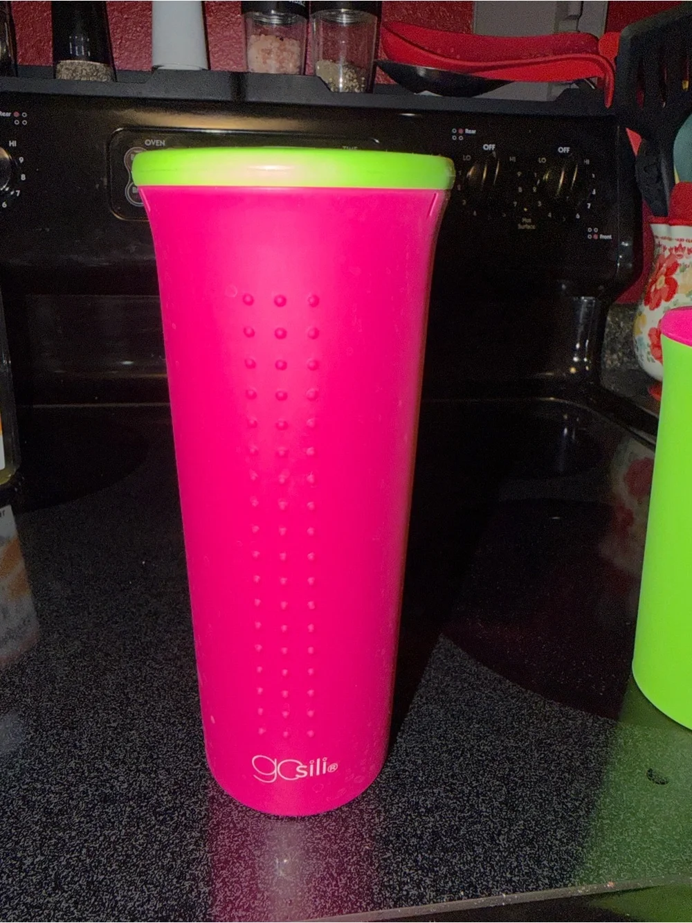 gOsiil Silicone Tumbler Set - Bright Pink & Lime